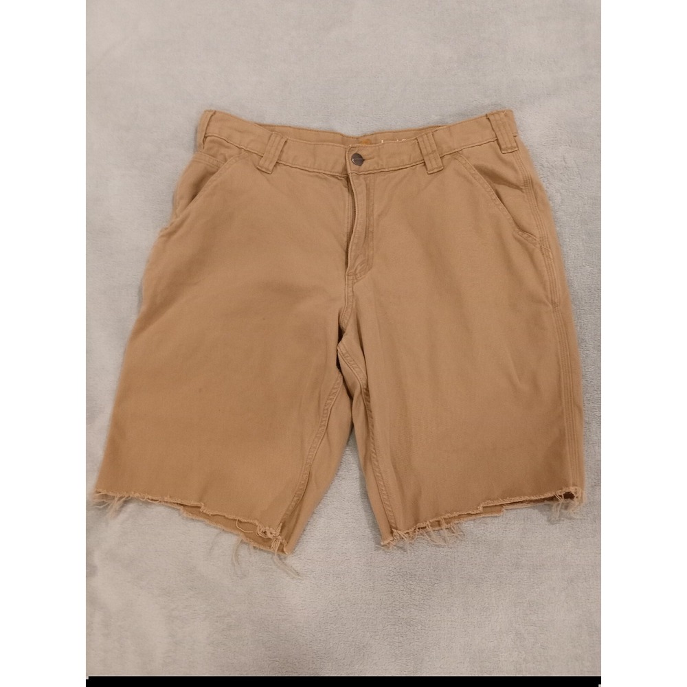 Mens Carhartt Relaxed Fit Khaki Beige Chino Shorts 34x30